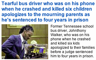 bus driver on phone kills children